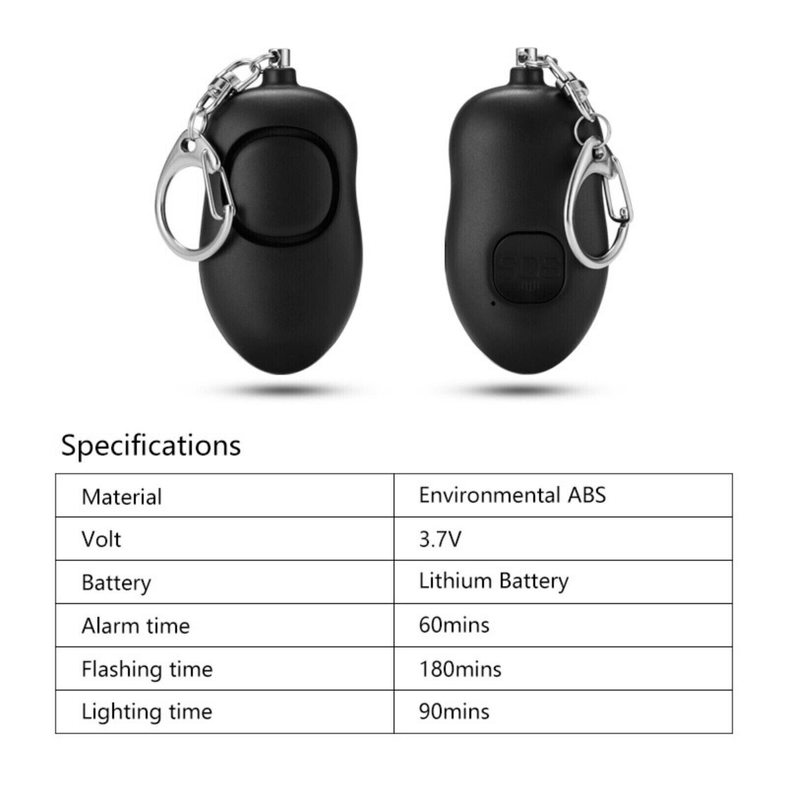 Personal Safety Alarm Keychain with LED Light