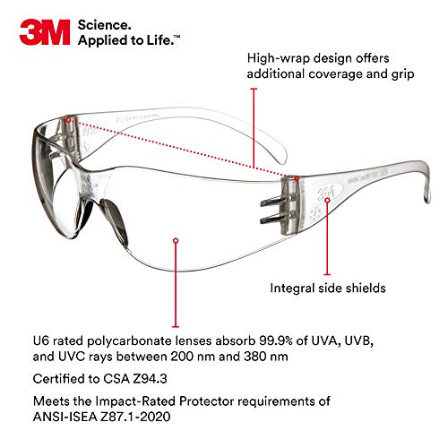 3M Virtua Safety Glasses, 20 Pair, Anti-Fog