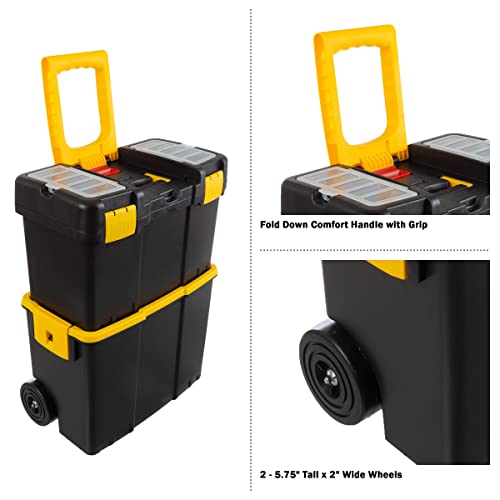 Wheeled Portable Tool Box - Stackable 2-in-1 System