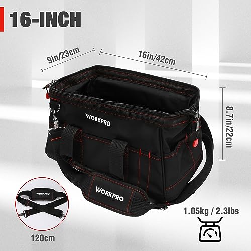 WORKPRO 16-Inch Wide Mouth Tool Storage Bag
