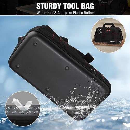 WORKPRO 16-Inch Wide Mouth Tool Storage Bag