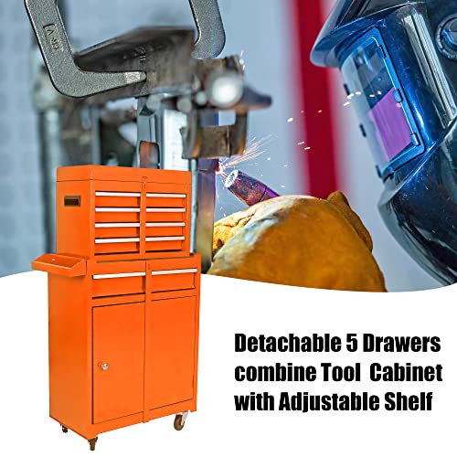 5-Drawer Lockable Rolling Tool Chest & Organizer