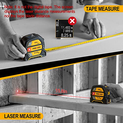 PREXISO 2-in-1 Laser Tape Measure with Hook