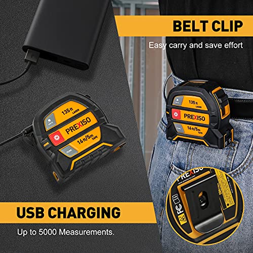 PREXISO 2-in-1 Laser Tape Measure with Hook