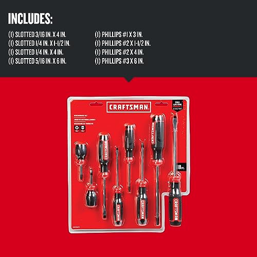 CRAFTSMAN Bi-Material Screwdriver Set, 8 Piece