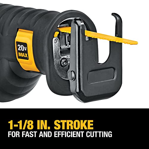 DEWALT 20V MAX Reciprocating Saw, Variable Speed, Black/Clear