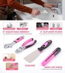 Pink Household Tool Set with Electric Screwdriver