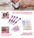 Pink Household Tool Set with Electric Screwdriver