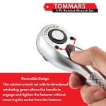 TOMMARS 1/4", 3/8", 1/2" Stubby Ratchet Set