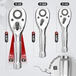 TOMMARS 1/4", 3/8", 1/2" Stubby Ratchet Set
