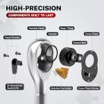 TOMMARS 1/4", 3/8", 1/2" Stubby Ratchet Set