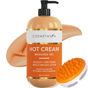 Hot Cream Massage Gel with Massager Mitt - 8.8 oz
