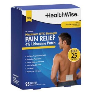 HealthWise 4% Lidocaine Pain Relief Patches - 25 Count