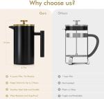 Enfmay 350ml Stainless Steel French Press Coffee Maker