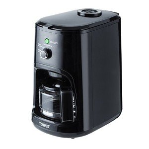 Tower Coffee Machine with Built-In Grinder, 0.6L