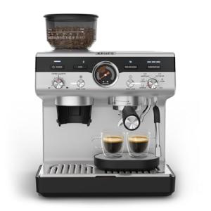 Krups Manual Espresso Machine with Grinder, Black