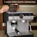 Krups Manual Espresso Machine with Grinder, Black