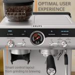 Krups Manual Espresso Machine with Grinder, Black