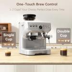 HOMCOM Espresso Machine with Bean Grinder and Steam Wand