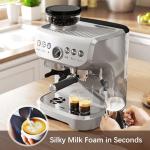 HOMCOM Espresso Machine with Bean Grinder and Steam Wand