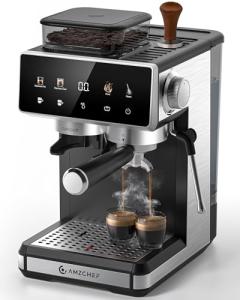 AMZCHEF 3-Temp Bean-to-Cup Coffee Machine