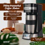 ARTECH Slim One Cup Coffee Maker with Mug