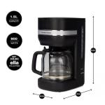 Hamilton Beach 12-Cup Coffee Maker, Matte Black