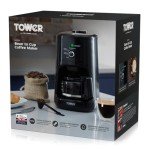 Tower Coffee Machine with Built-In Grinder, 0.6L