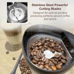 Compact Electric Coffee Grinder with One Touch Operation