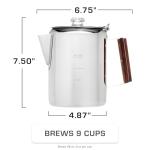 Coletti Bozeman 9-Cup Camping Coffee Percolator