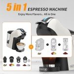 5-in-1 Espresso Coffee Machine for Pods & Grounds