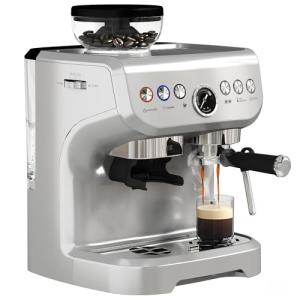 HOMCOM Espresso Machine with Bean Grinder and Steam Wand