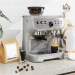 HOMCOM Espresso Machine with Bean Grinder and Steam Wand