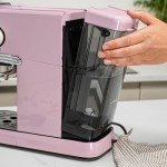 Pink Retro Espresso Machine with Milk Frother