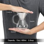 HERCHR 400ml Borosilicate Glass Pour Over Coffee Maker