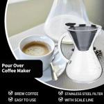 HERCHR 400ml Borosilicate Glass Pour Over Coffee Maker