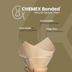 Chemex Unbleached Square Coffee Filters, 100 Count