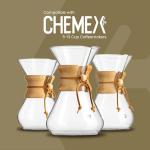 Chemex Unbleached Square Coffee Filters, 100 Count