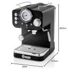 Swan Retro Espresso Machine with Milk Frother