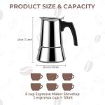 Godmorn 6-Cup Stovetop Espresso Maker Moka Pot