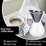 HERCHR 400ml Borosilicate Glass Pour Over Coffee Maker