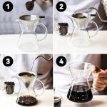 HERCHR 400ml Borosilicate Glass Pour Over Coffee Maker