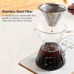 HERCHR 400ml Borosilicate Glass Pour Over Coffee Maker