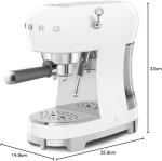 Smeg Retro Espresso Machine with Steam Wand - White
