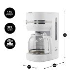 Hamilton Beach Ella 12-Cup Coffee Maker, Matte White