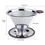 Stainless Steel Reusable Pour Over Coffee Dripper