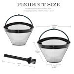 Reusable Stainless Steel Pour Over Coffee Filters - 2 Pack