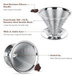 LOOFORE Stainless Steel Pour Over Coffee Dripper