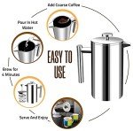 KICHLY Stainless Steel Double Wall French Press