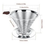 LOOFORE Stainless Steel Pour Over Coffee Dripper